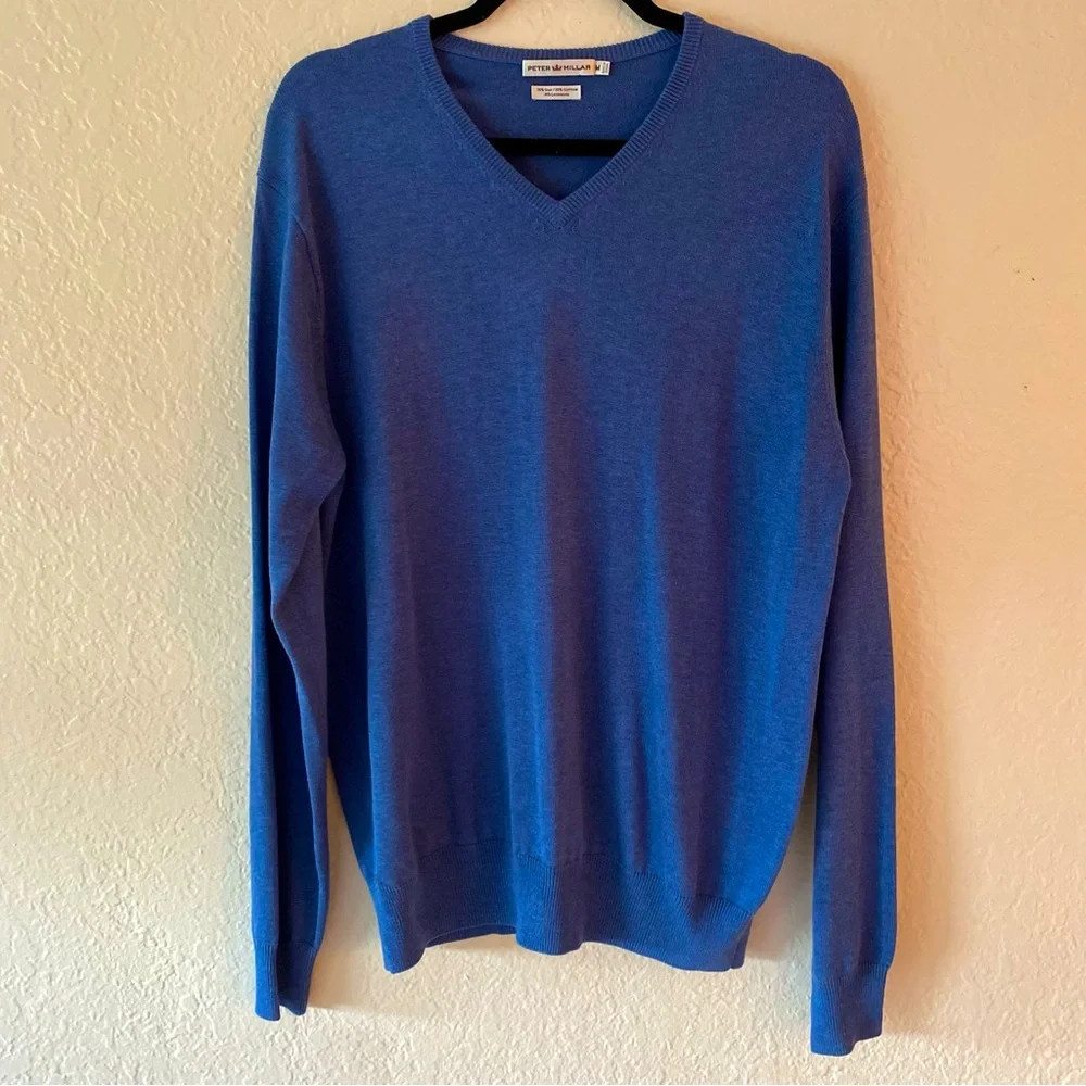 Peter Millar Silk And Cashmere Blend V-Neck Sweater Size M Classic Fit Fall